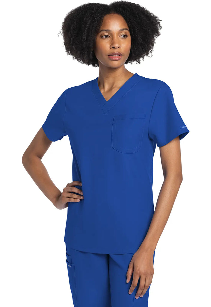 Cherokee Scrubs Unisex V-neck Top Royal Blue | scrub-supply.com