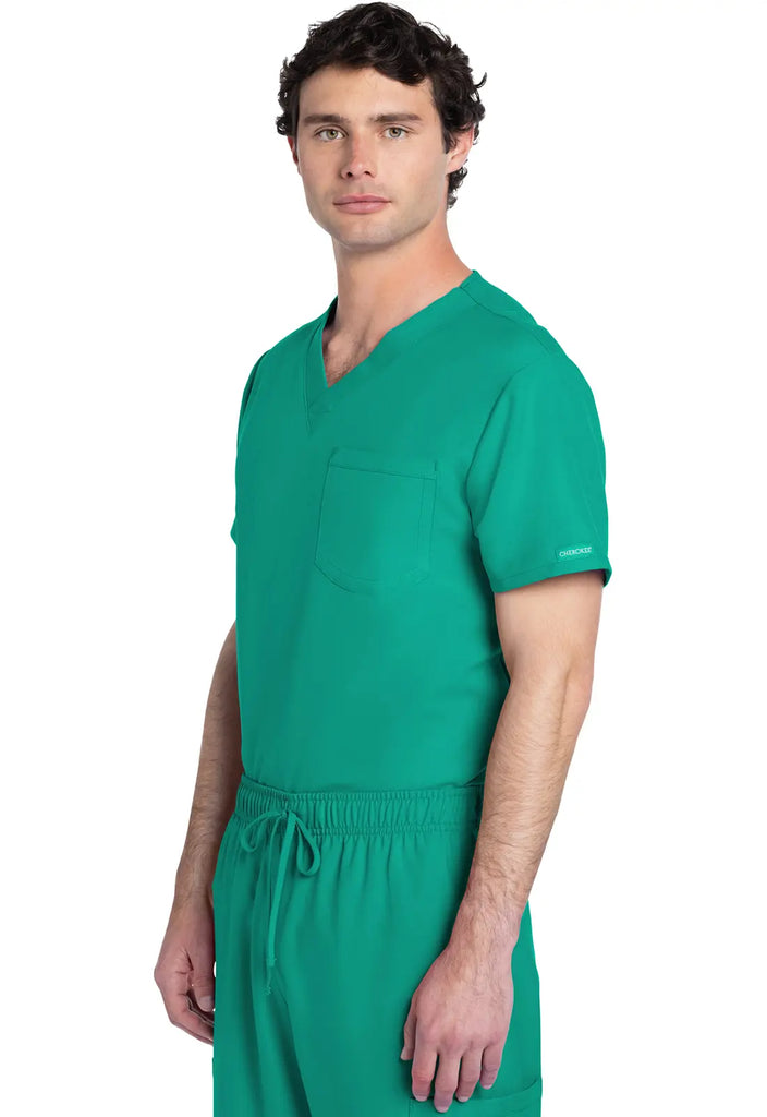 Cherokee Scrubs Unisex V-neck Top Teal | scrub-supply.com