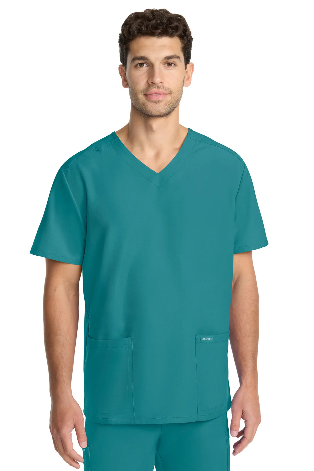 Cherokee Scrubs Unisex Ultra V-Neck Top Teal | scrub-supply.com