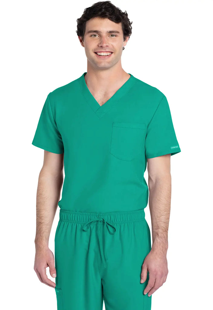 Cherokee Scrubs Unisex V-neck Top Teal | scrub-supply.com