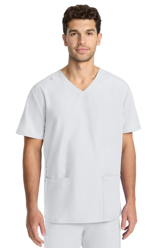 Cherokee Scrubs Unisex Ultra V-Neck Top White | scrub-supply.com