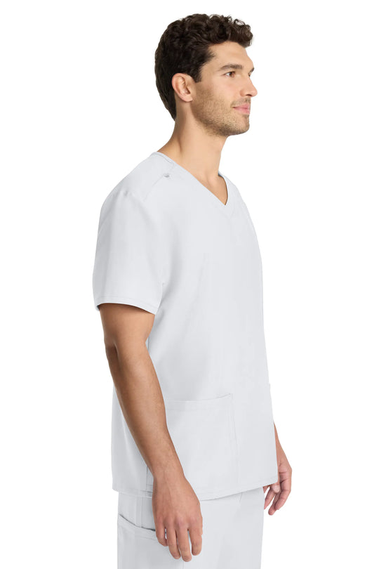 Cherokee Scrubs Unisex Ultra V-Neck Top White | scrub-supply.com