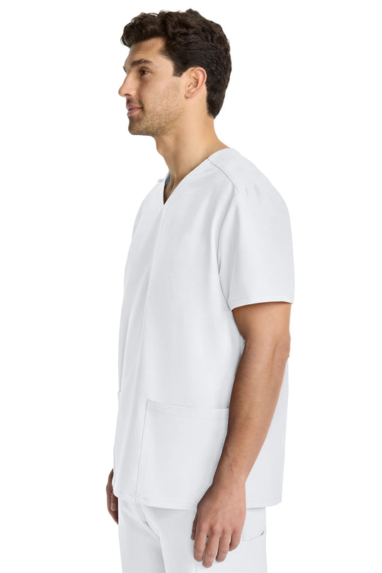 Cherokee Scrubs Unisex Ultra V-Neck Top White | scrub-supply.com