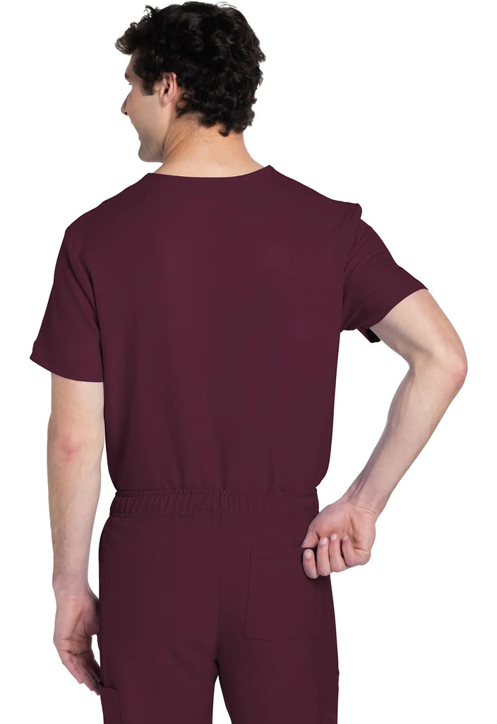 Cherokee Scrubs Unisex V-neck Top Wine | scrub-supply.com