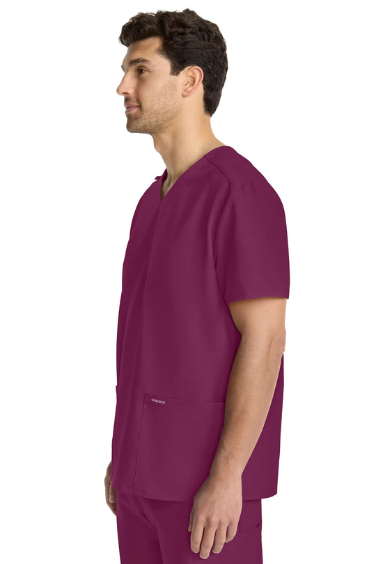 Cherokee Scrubs Unisex Ultra V-Neck Top Wine | scrub-supply.com