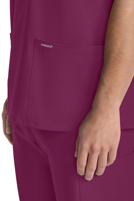 Cherokee Scrubs Unisex Ultra V-Neck Top Wine | scrub-supply.com