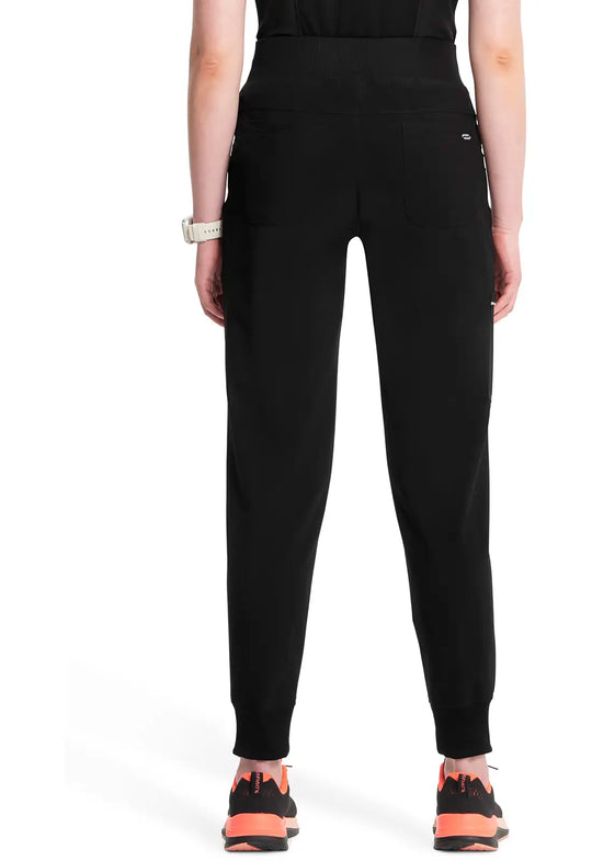 Infinity Scrubs Mid Rise Tapered Leg Jogger Pant Black | scrub-supply.com
