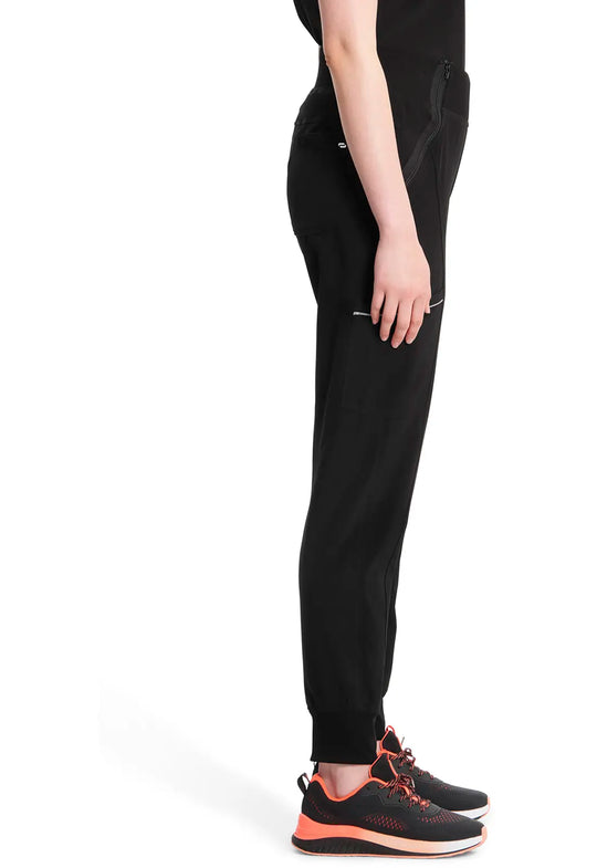 Infinity Scrubs Mid Rise Tapered Leg Jogger Pant Black | scrub-supply.com