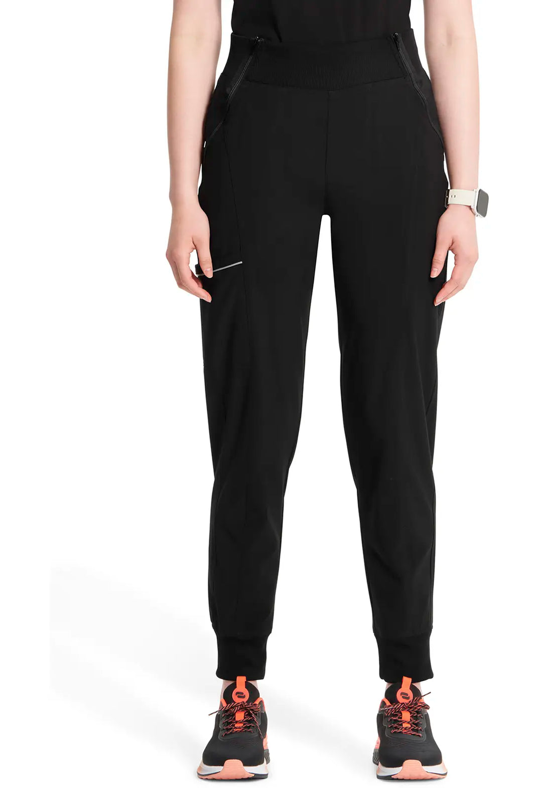 Infinity Scrubs Mid Rise Tapered Leg Jogger Pant Black | scrub-supply.com