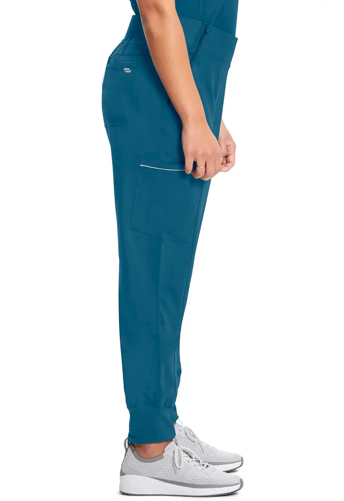 Infinity Scrubs Mid Rise Tapered Leg Jogger Pant Caribbean Blue | scrub-supply.com