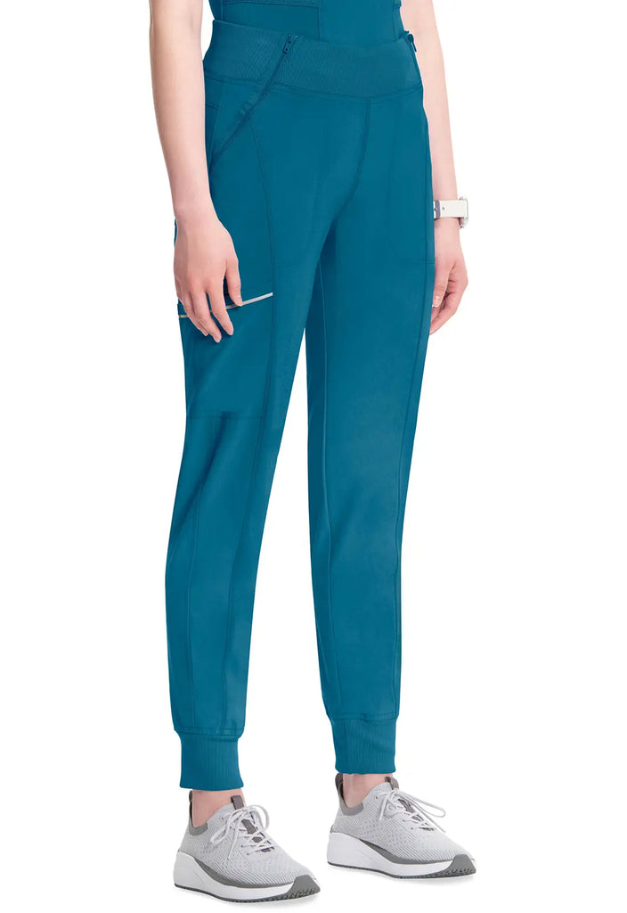 Infinity Scrubs Mid Rise Tapered Leg Jogger Pant Caribbean Blue | scrub-supply.com