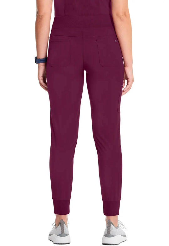 Infinity Scrubs Mid Rise Tapered Leg Jogger Pant Wine | scrub-supply.com