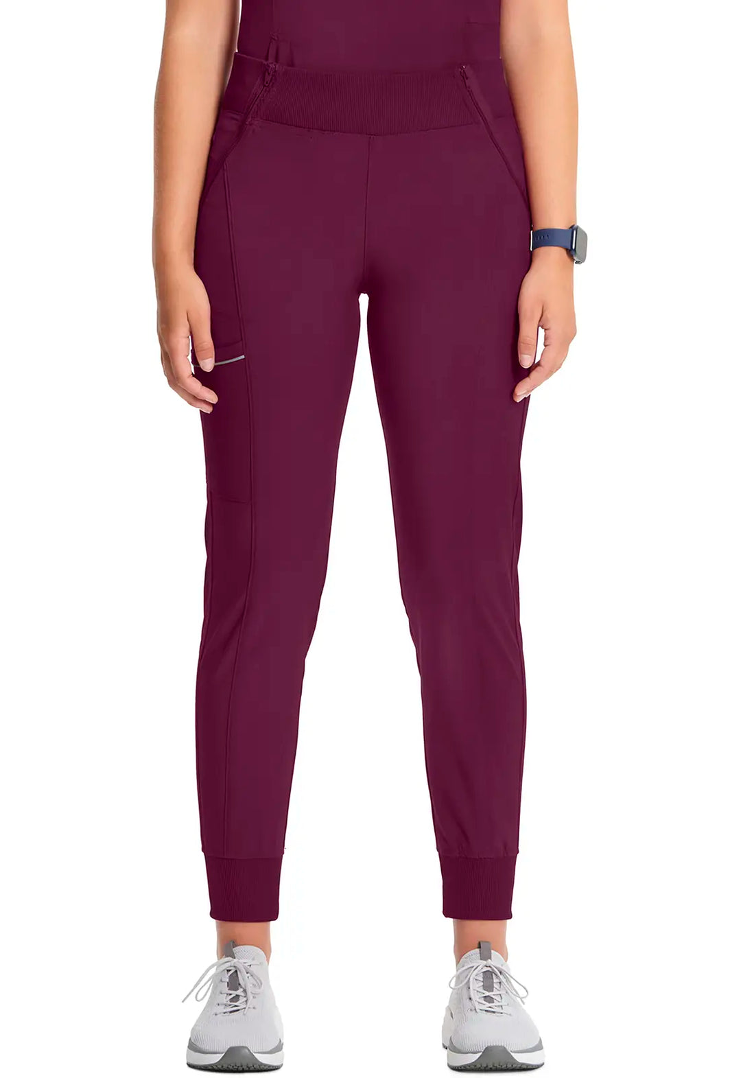 Infinity Scrubs Mid Rise Tapered Leg Jogger Pant Wine | scrub-supply.com