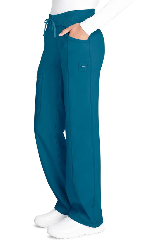 Infinity Scrubs Women's Straight Leg Drawstring Pant Caribbean Blue | scrub-supply.com