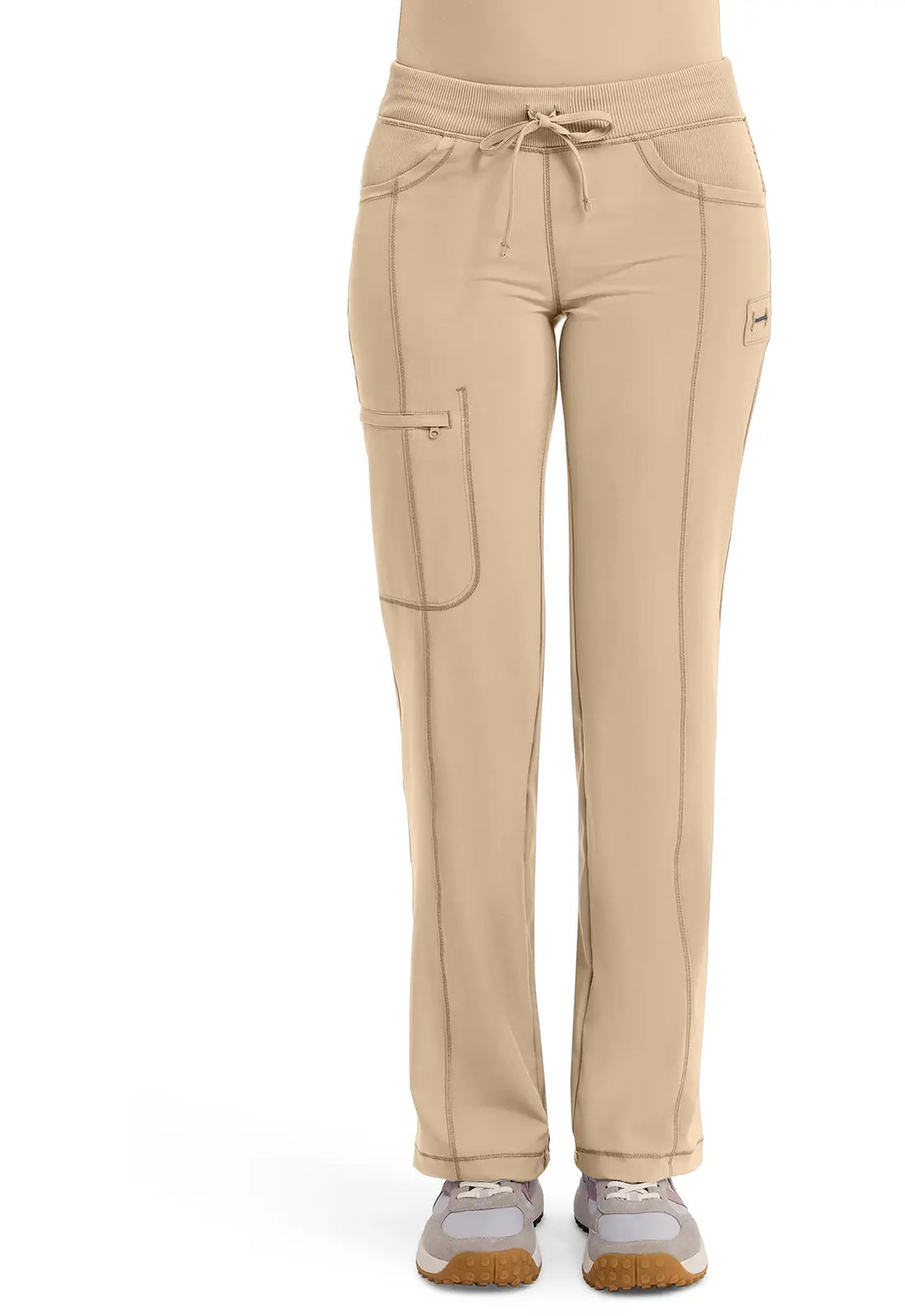 Infinity Scrubs Women's Straight Leg Drawstring Pant Khaki | scrub-supply.com
