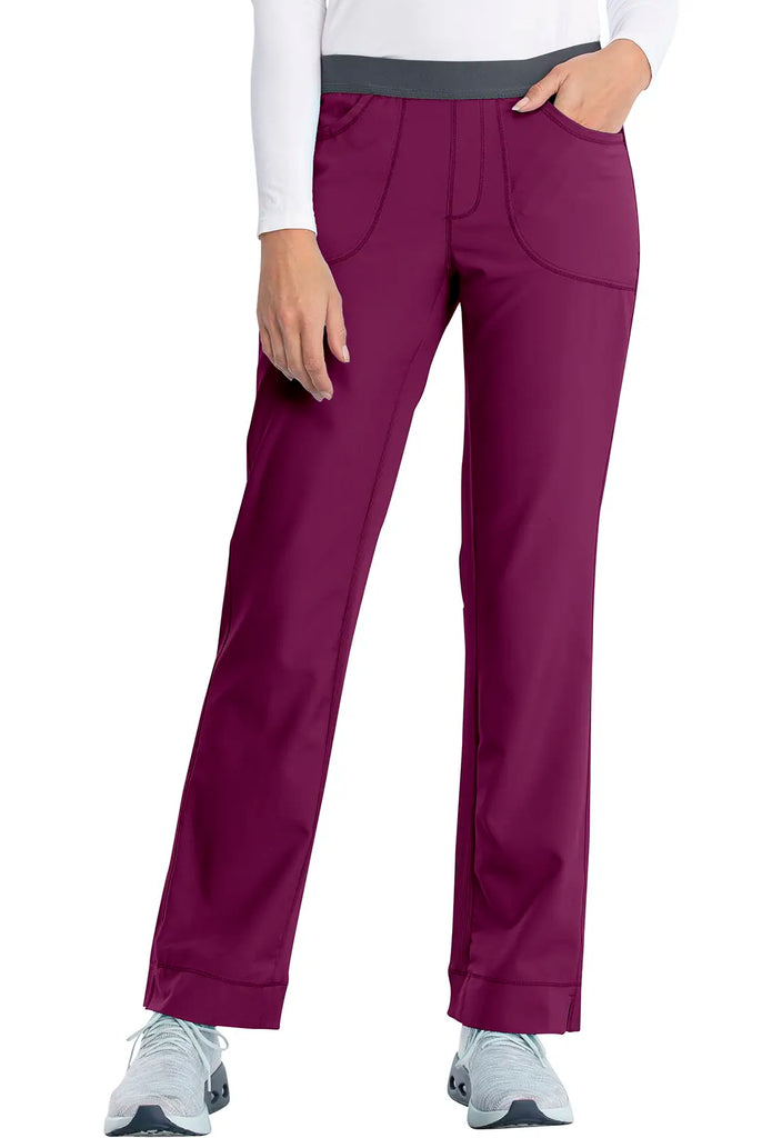 Infinity Scrubs Women's Slim Pull-On Pant Wine | scrub-supply.com