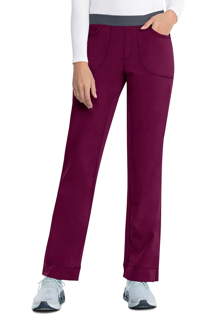 Infinity Scrubs Women's Slim Pull-On Pant Wine | scrub-supply.com