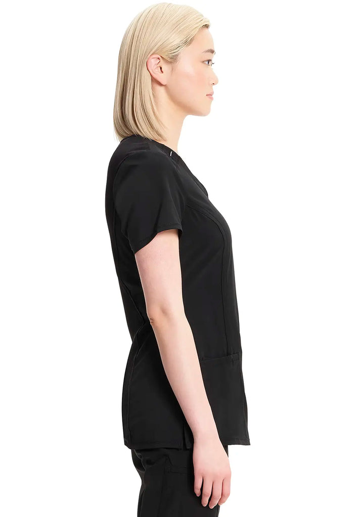 Infinity Scrubs Round Neck Top Black | scrub-supply.com