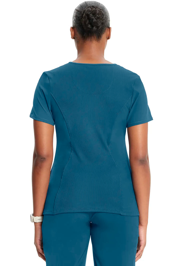 Infinity Scrubs Women's Round Neck Top Caribbean Blue | scrub-supply.com