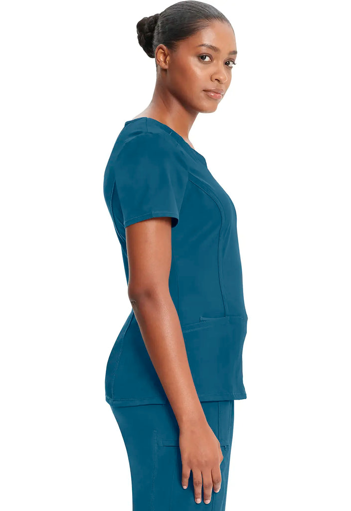 Infinity Scrubs Women's Round Neck Top Caribbean Blue | scrub-supply.com