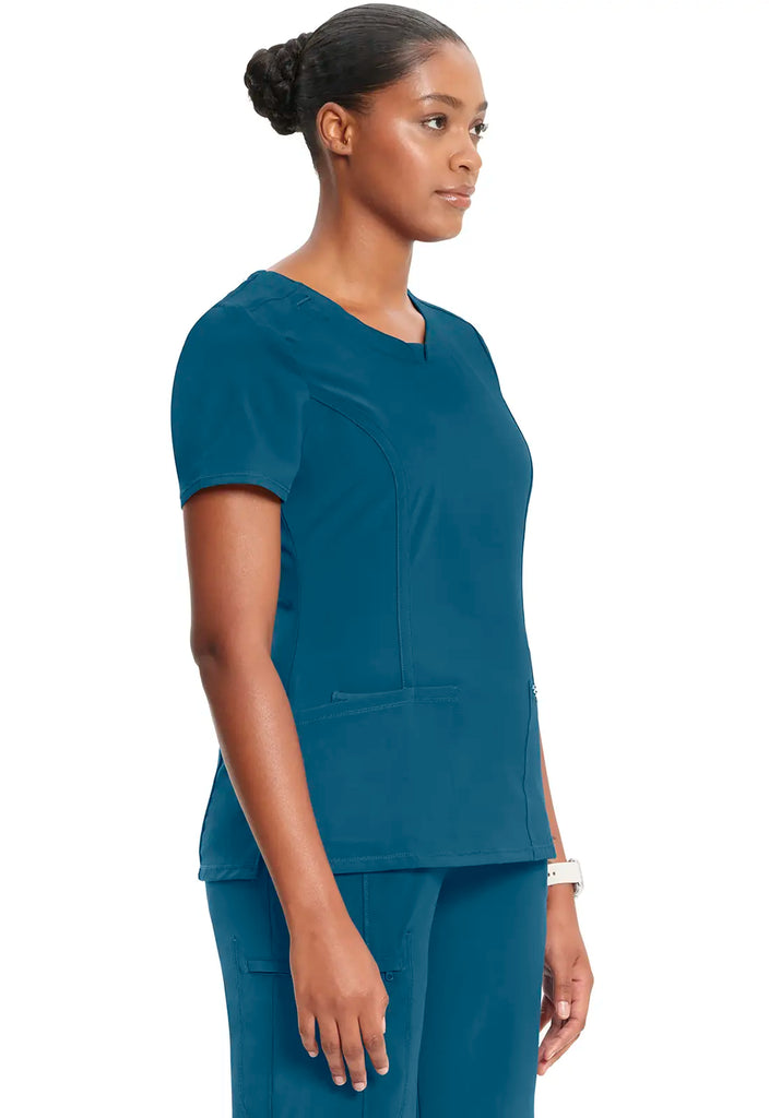 Infinity Scrubs Round Neck Top Caribbean Blue | scrub-supply.com