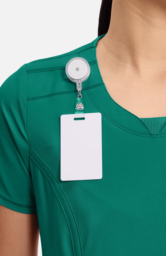 Infinity Scrubs Women's Round Neck Top Hunter Green | scrub-supply.com