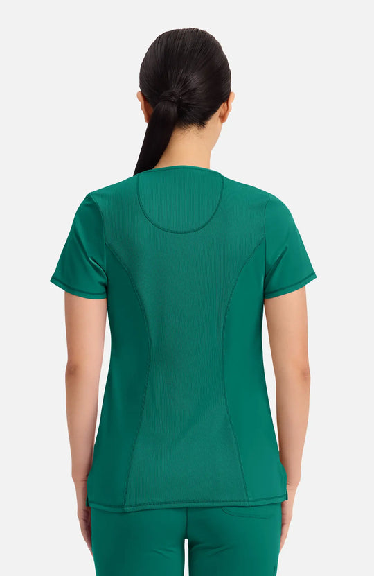 Infinity Scrubs Women's Round Neck Top Hunter Green | scrub-supply.com