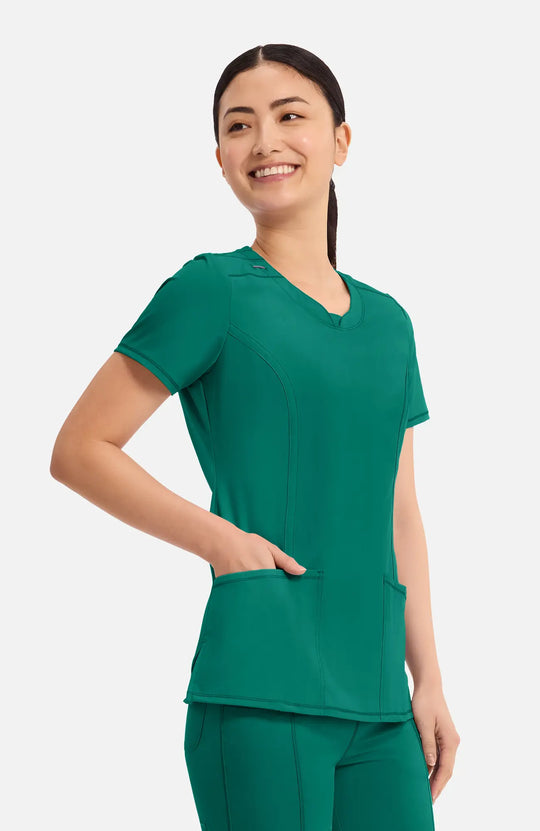 Infinity Scrubs Women's Round Neck Top Hunter Green | scrub-supply.com