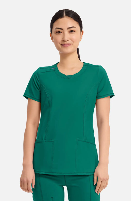 Infinity Scrubs Women's Round Neck Top Hunter Green | scrub-supply.com