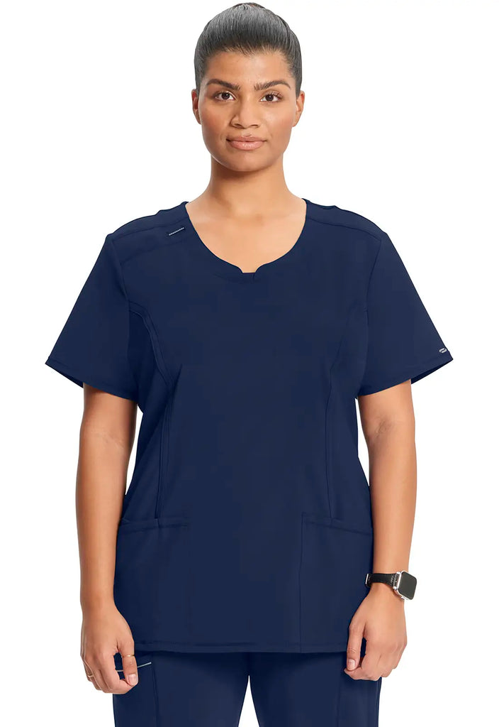 Infinity Scrubs Round Neck Top Navy | scrub-supply.com