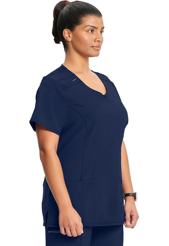 Infinity Scrubs Women's Round Neck Top Navy | scrub-supply.com