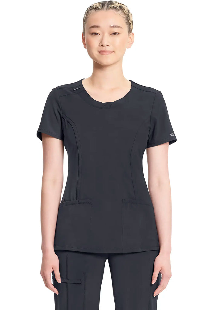 Infinity Scrubs Women's Round Neck Top Pewter | scrub-supply.com