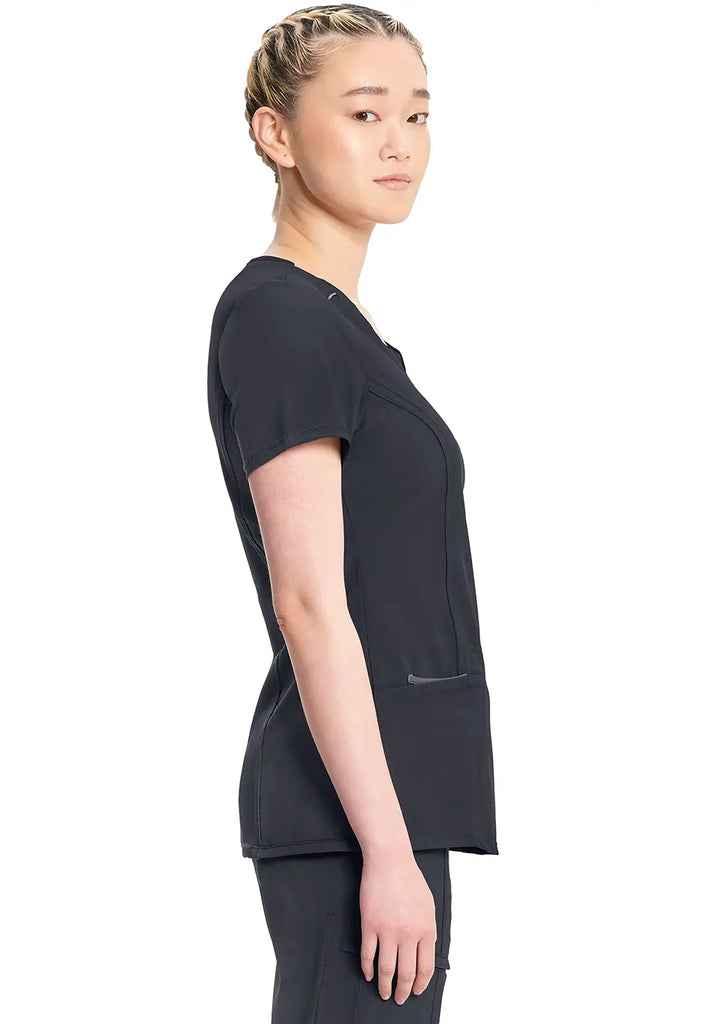 Infinity Scrubs Round Neck Top Pewter | scrub-supply.com