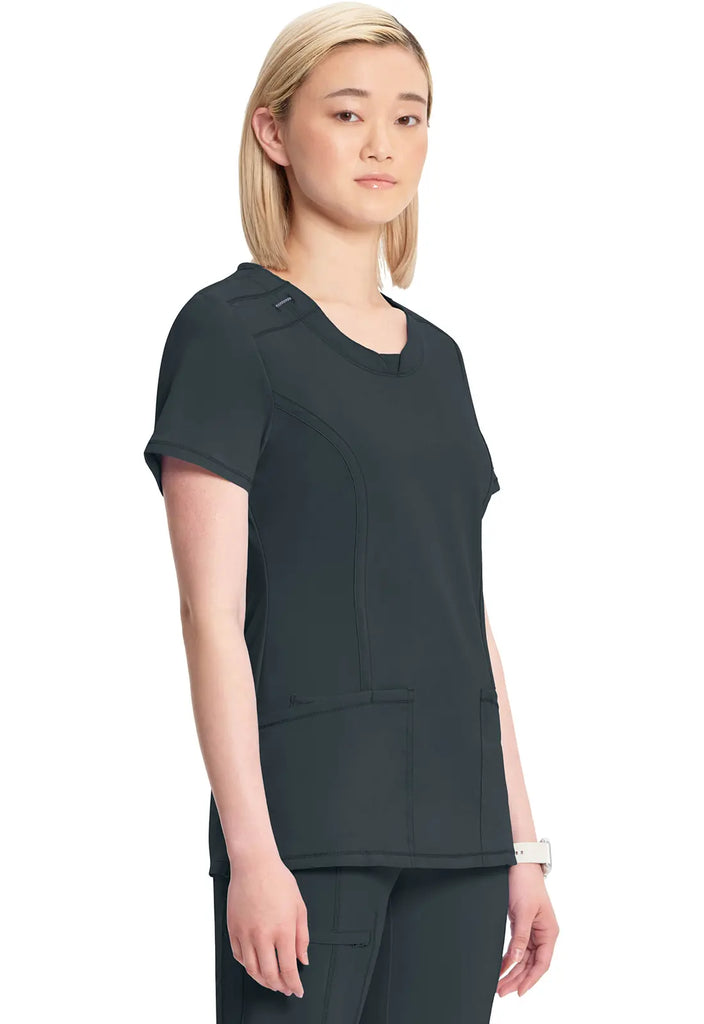 Infinity Scrubs Women's Round Neck Top Pewter | scrub-supply.com