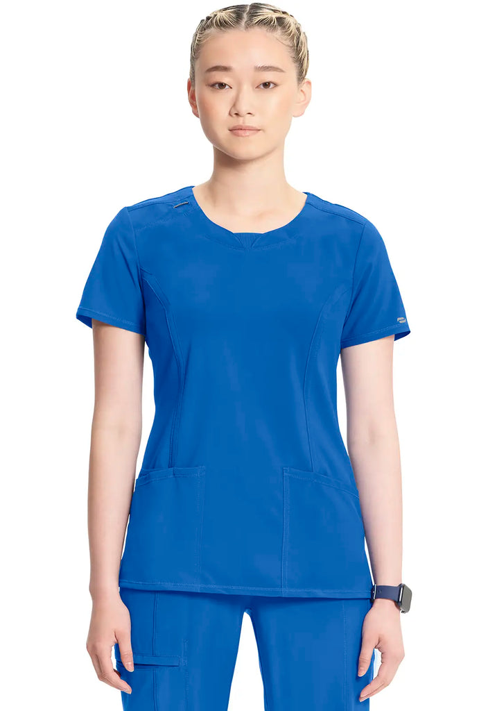 Infinity Scrubs Women's Round Neck Top Royal Blue | scrub-supply.com