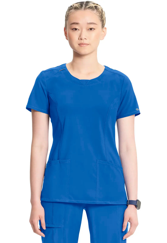 Infinity Scrubs Women's Round Neck Top Royal Blue | scrub-supply.com