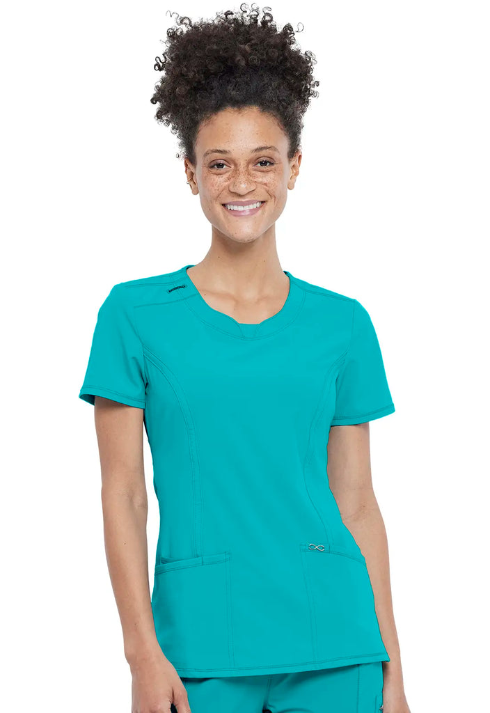 Infinity Scrubs Women's Round Neck Top Teal | scrub-supply.com