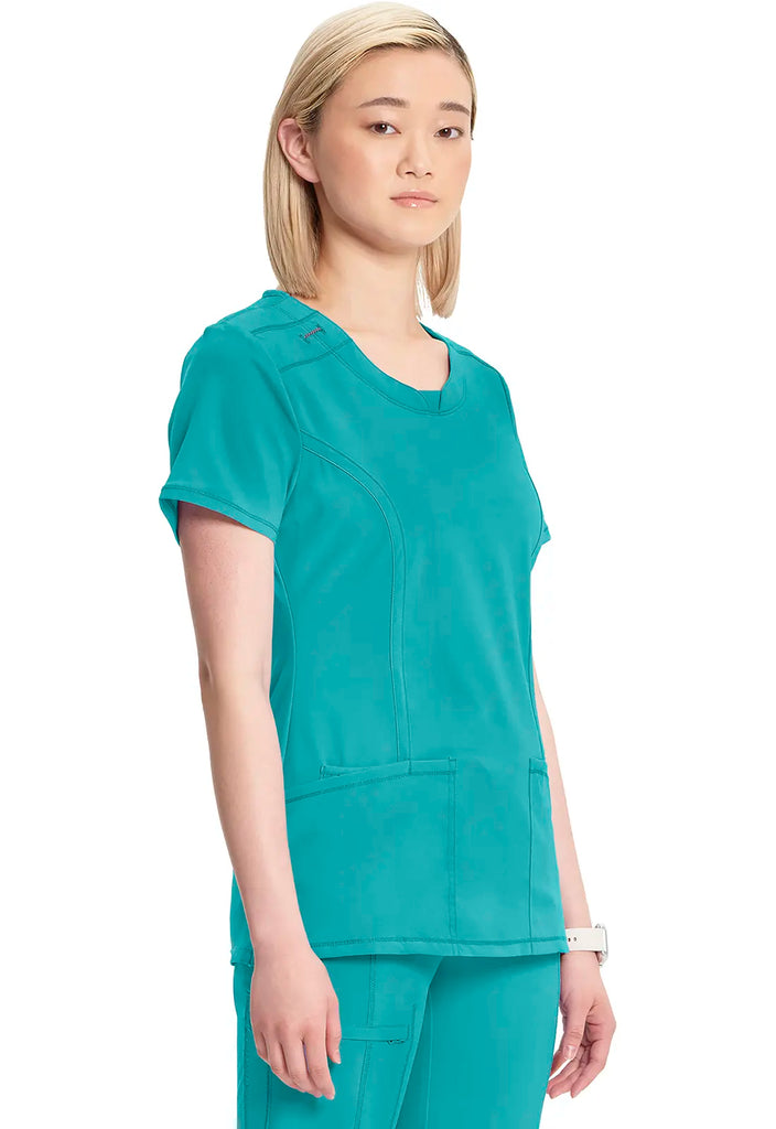 Infinity Scrubs Round Neck Top Teal | scrub-supply.com