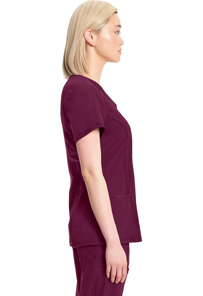 Infinity Scrubs Round Neck Top Wine | scrub-supply.com