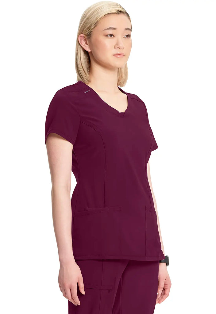 Infinity Scrubs Women's Round Neck Top Wine | scrub-supply.com