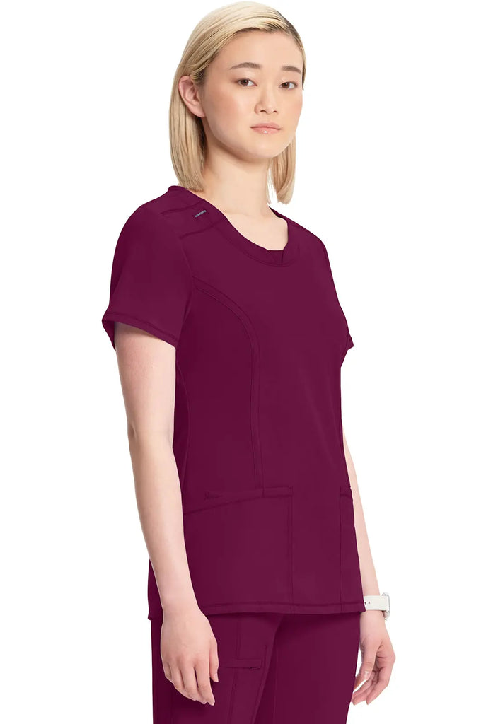 Infinity Scrubs Women's Round Neck Top Wine | scrub-supply.com