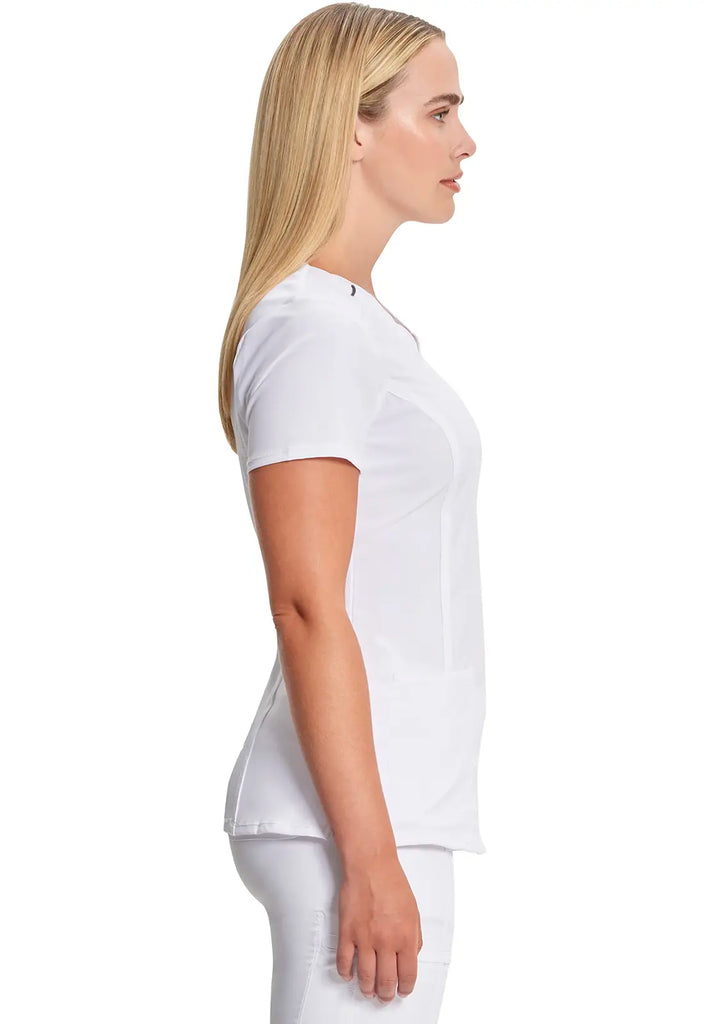 Infinity Scrubs Round Neck Top White | scrub-supply.com