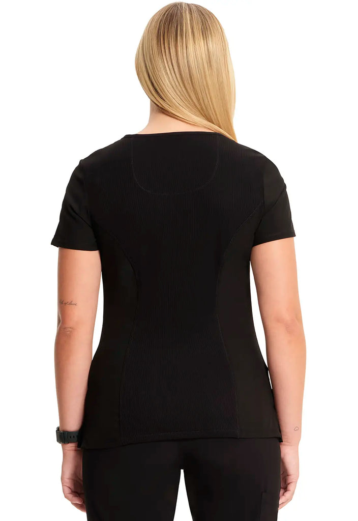 Infinity Scrubs Women's Mock Wrap Top Black | scrub-supply.com