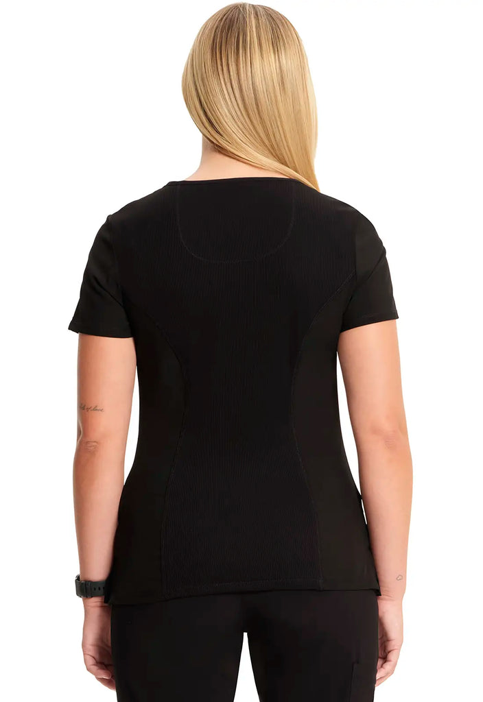 Infinity Scrubs Women's Mock Wrap Top Black | scrub-supply.com