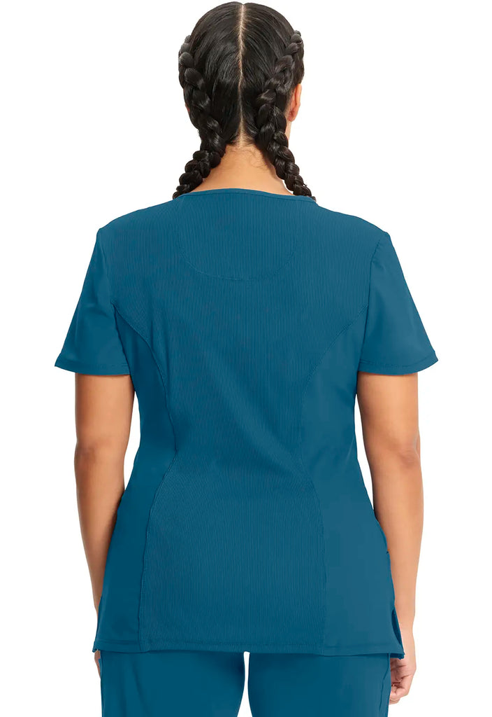 Infinity Scrubs Mock Wrap Top Caribbean Blue | scrub-supply.com