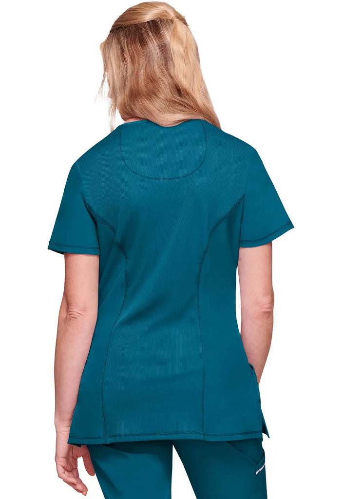 Infinity Scrubs Women's Mock Wrap Top Caribbean Blue | scrub-supply.com