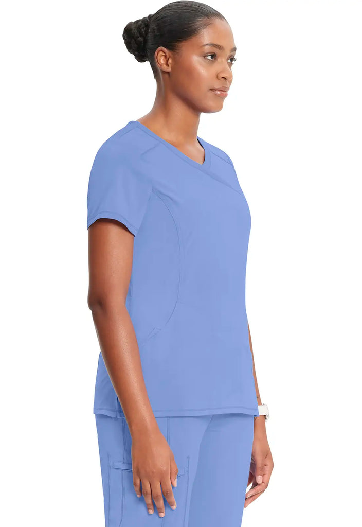 Infinity Scrubs Women's Mock Wrap Top Ceil Blue | scrub-supply.com