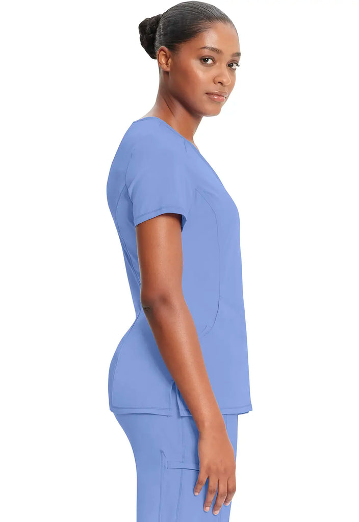 Infinity Scrubs Women's Mock Wrap Top Ceil Blue | scrub-supply.com