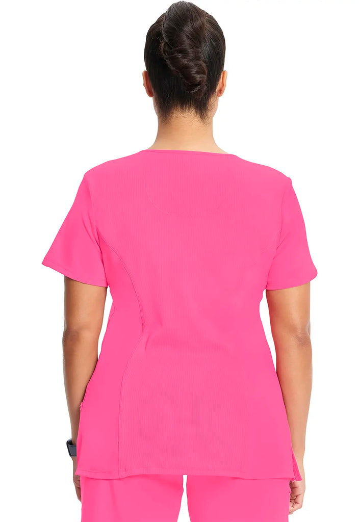 Infinity Scrubs Women's Mock Wrap Top Carmine Pink | scrub-supply.com