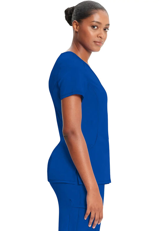 Infinity Scrubs Women's Mock Wrap Top Galaxy Blue | scrub-supply.com